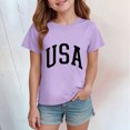 thumbnail image 2 of Zshosam Baby Tees Baby & Toddler Girl Tees Short Sleeve Tees Kids Casual Crew Neck Size 5T 6T,(Purple 5-6 Years), 2 of 5
