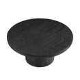 thumbnail image 3 of 35.98 inch Round Coffee Table with Cylindrical Leg, Wood Veneer Tabletop Table, Rounded Sofa Side Table for living Room Office, Black, 3 of 8