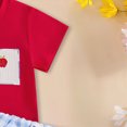 thumbnail image 6 of HCNTES Toddler Boy 4th of July Patriotic Clothes Set, ABC Letter Embroidered T-Shirt & Plaid Shorts 2Pcs Independence Day Outfits 6 12 18 24M 2T 3T, 6 of 7