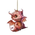 thumbnail image 1 of 2D Adorable Flying Dragon Baby Christmas Ornament - Acrylic Material, Unique Design, and Festive Decor, 1 of 6