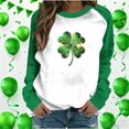 thumbnail image 2 of FDGIU ‌‌‌‌Women's Saint Patrick's Day Sweatshirt - Long Sleeve Green Shamrock Print Crew Neck Pullover, 2 of 7
