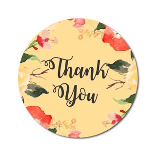 Darling Souvenir 1.6 Inches Round Rose Flower Thank You Stickers Wedding  Envelope Seals-45 Pcs 