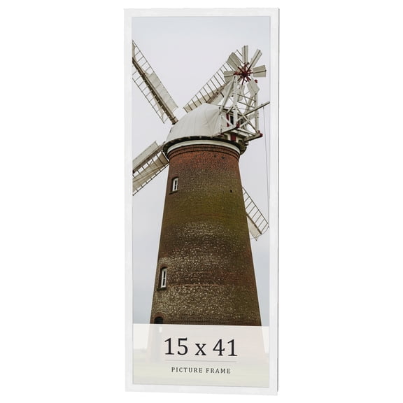 15x41 Frame White Real Wood Picture Frame Width 0.75 inches | Interior Frame Depth 0.5 inches |
