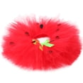 thumbnail image 5 of Falda tutú de fresa para niñas, traje rojo esponjoso para niñas, falda tutú de princesa para fiesta, baile, faldas de tul para niñas pequeñas, disfraz para niños, 5 of 5