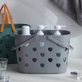thumbnail image 3 of Cesta de plástico gris duradera con bordes lisos para un almacenamiento seguro en el baño, cesta para ducha de gran capacidad, 3 of 6