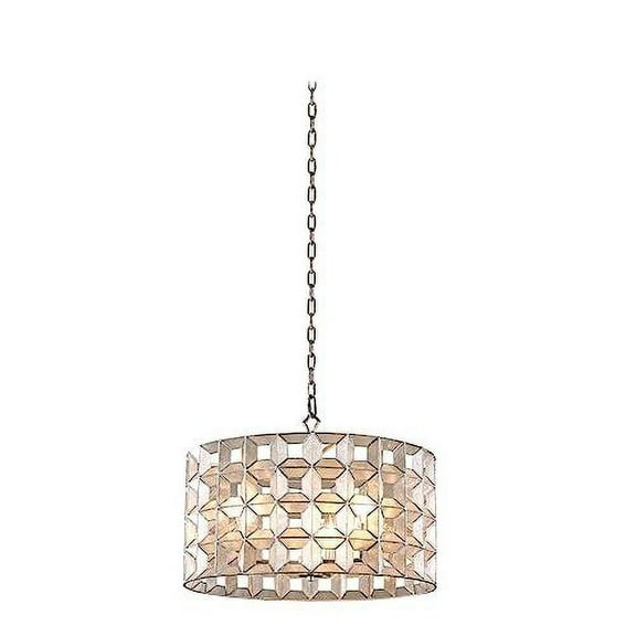 Kalco Lighting Prado 20" Coastal Metal Pendant in Oxidized Silver Leaf