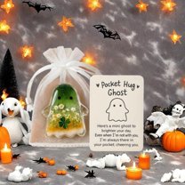 Ghost Pocket Cards, Emotional Support Ghosts, Halloween Pocket Hug Ghost with Encouragement Card, Pocket Comfort Ghosts: A Hug in Your Pocket, Halloween Spooky Gifts (Style_B)