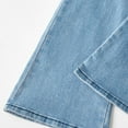 thumbnail image 6 of LIJCC Teen Girls Skinny Flared Jeans Solid Color Slim Fit Stretch Bell-Bottom Trousers Fashion Elastic High Waist Denim Pants(Light Blue,17-18 Years), 6 of 8