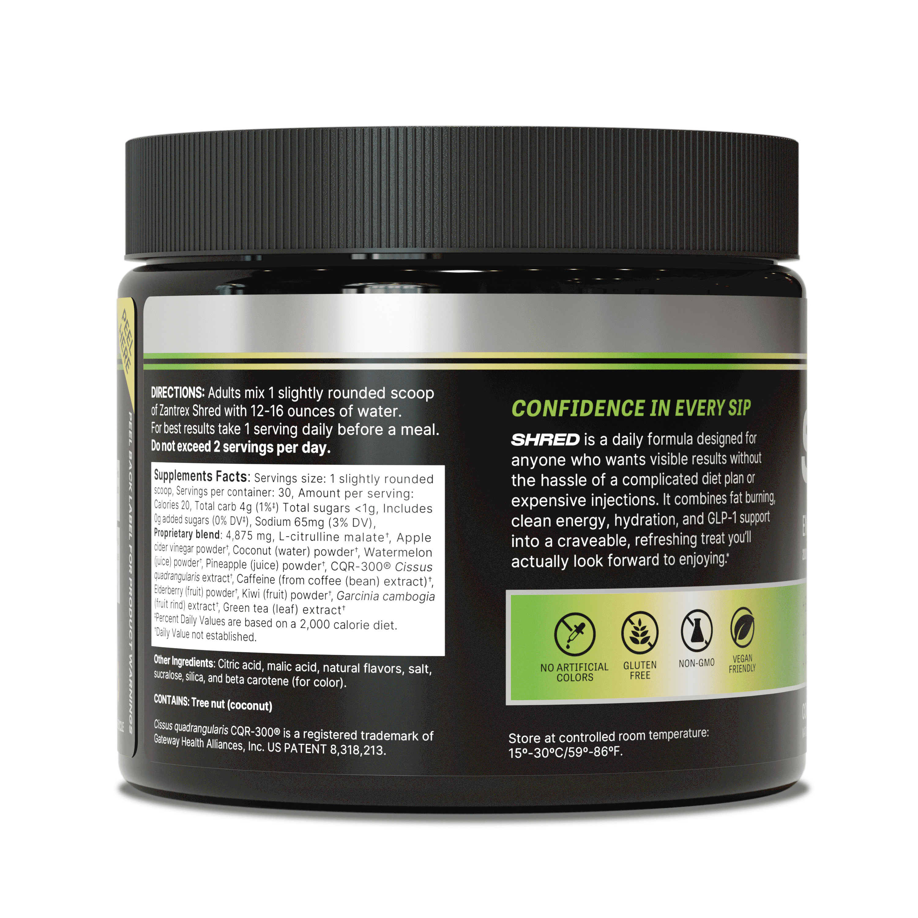Zantrex Shred - 200mg Caffeine - GLP-1 Support - Intense Energy