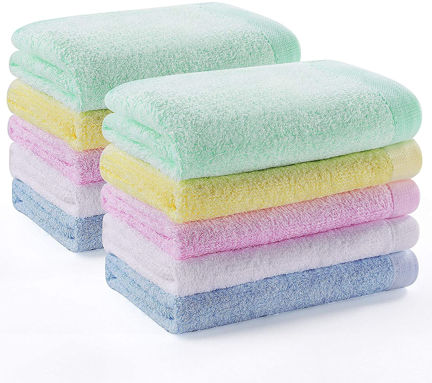 Super Absorbent Face Cloths Washcloths for Bathroom Extra Soft Thick Face Wash Cloths for Washing Face and Body 10 Pack 