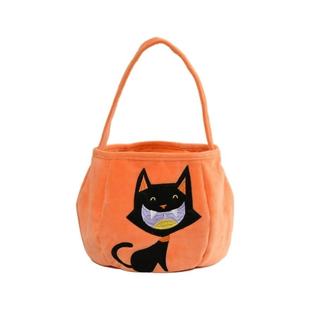 

AerDream Halloween Candy Tote Bag Festival Lightweight Wear Resistant Portable Firm Stitching Store Candy Huge Load Bearing Cartoon Print Contrast Color Candy Tote Pouch for Kid