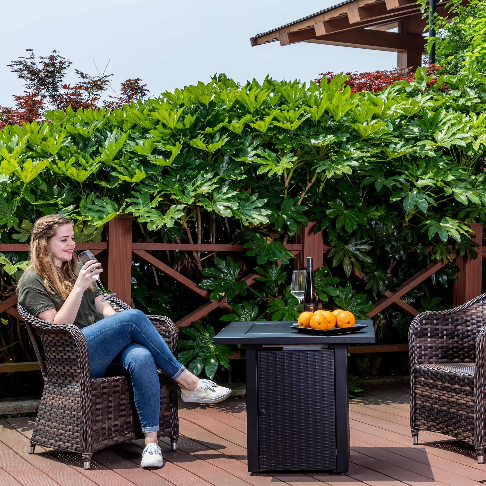 Legacy Heating 28 Square 50000 BTU Propane Fire Pit Table - Walmart.com