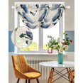 thumbnail image 3 of Waterfall Valances for Windows, Spring Floral Kitchen Sheer Valance Curtains, Blue Tulip Summer Botanical Rustic Rod Pocket Elegant Swag Valances for Living Room Bedroom, 47.2"x38.5", 2 Panel, 3 of 8