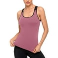 thumbnail image 1 of Women's Open Back Workout Tank Top with Built in Bra Athletic Yoga Running Shirt, 1 of 6