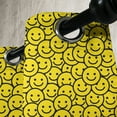 thumbnail image 3 of Black and Yellow Grommet Curtain, Cheerful Cartoon Style Circular Faces Smiling Happy Mood Expression, 2-Panel Window Drapes for Bedroom Living Room, 50" x 72", Yellow and Black, by Ambesonne, 3 of 6