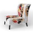 thumbnail image 3 of Designart « Symphonie Abstraite en Rouge et Noir III » Fauteuil d'Appoint Rembourré Rouge Abstrait - Fauteuil Moderne pour Salon, 3 of 7