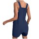 thumbnail image 3 of Mono corto de verano informal con botones para mujer - Poliéster, sin mangas, pantalón corto ancho - S-XXL, 3 of 5