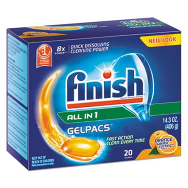 Finish 76491CT Dish Detergent & Orange Scent Gelpacs 20 per Box, Box