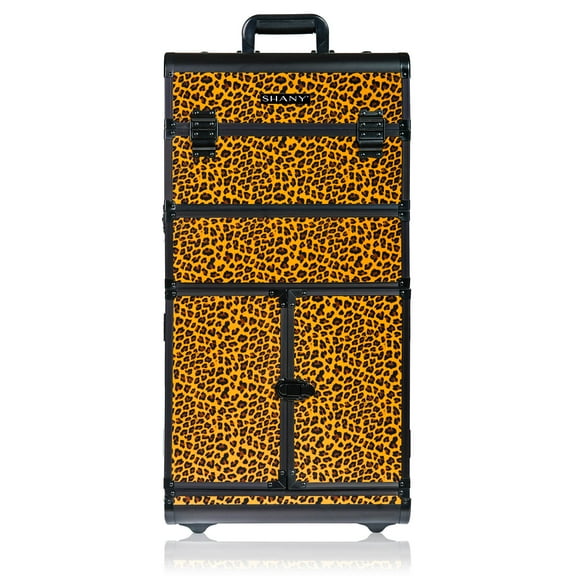SHANY REBEL Series Pro Makeup Artists Rolling Train Case - Trolley Case - Spring Cheetah