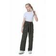 thumbnail image 3 of Rolanko Girl's High-Waisted Cargo Pants: Multiple Pockets, casual daily sports and dancing., 3 of 6