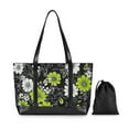 thumbnail image 7 of FORMRS Canvas Laptop Tote Bag for Women with 15.6" Computer Compartments Shoulder Handbag, White Flower Pattern, 7 of 7