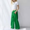 thumbnail image 5 of BLOCLOALO Wide Leg Pants Work Pants Baggy Sweatpants Casual Barrel Sweatpant Loose Fit Drawstring Pants Workout Active Pants Palazzo Pants Soft Pants Hiking Pants Women Dress Pants Women Green M, 5 of 6