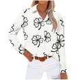 thumbnail image 5 of Neewe Button Down Shirts for Women Dressy Floral Printed Long Sleeve Blouse Business Casual Work Tops, 5 of 6