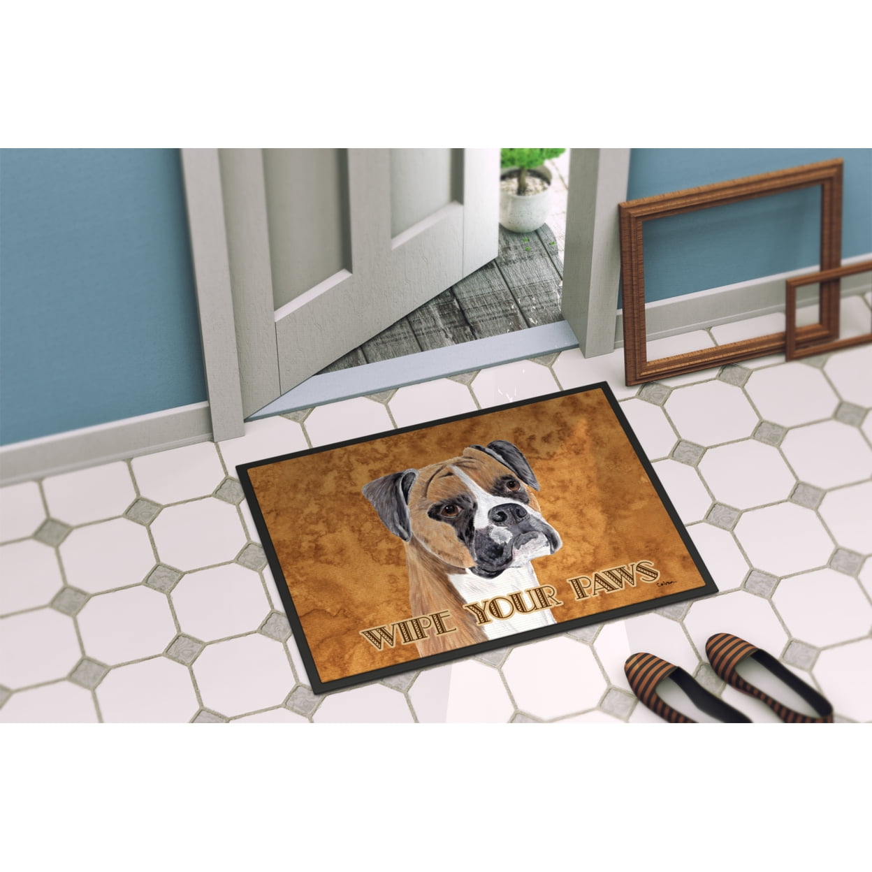 Carolines Treasures SC9121JMAT Boxer Door Mat Indoor Rug or Outdoor Welcome Mat 24x36 Doormat 36"L x 24"W multicolor