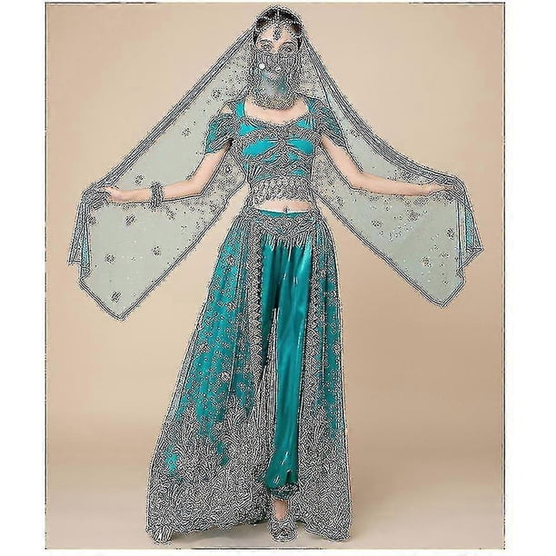 26-27 Princess Jasmine For Women Indian Belly Dance Arabian Princess Halloween Carnival Costume Set