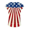 thumbnail image 5 of OAVQHLG3B 4th of July Outfits for Women American Flag T Shirt Short Sleeve V-Neck Flag Printed Casual T-shirt Tops Blouse, 5 of 5