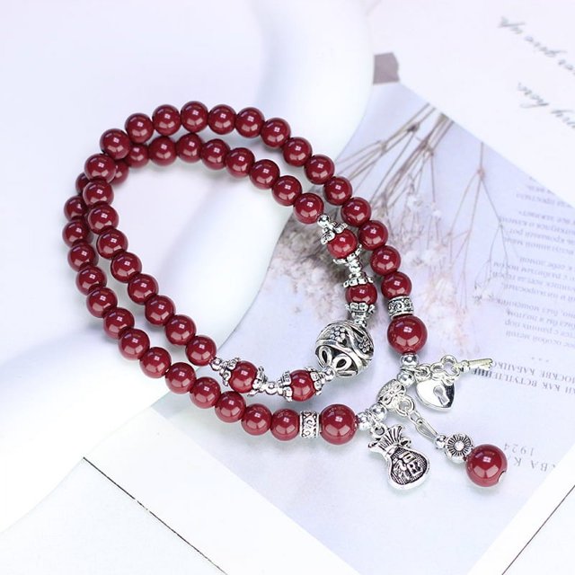 Accesorios envueltos doble estilo étnico pulsera de cerámica pulsera de cuentas mujer alto sentido