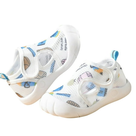 

Durtebeua Baby Walking Shoes Sandals Slippers Closed Toe Infant First Walker Shoes Summer Crib Shoes Blue 2.5-3 Years
