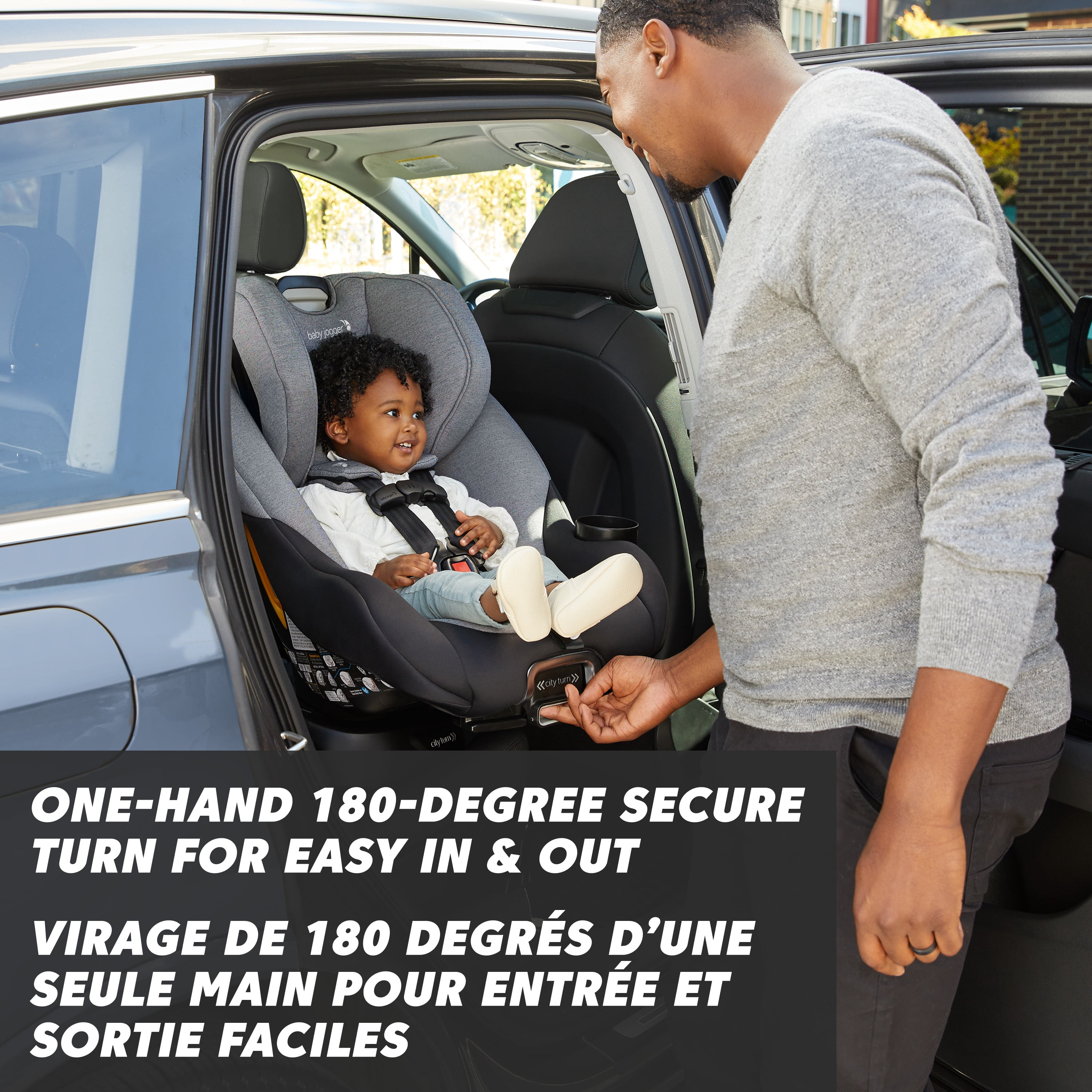 Siège d’auto rotatif et convertible Baby Jogger City Turn, noir onyx