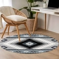 thumbnail image 5 of Round Area Rug 4ft,Retro Aztec Color Block Washable Carpet Non-Slip Runner Accent Rugs Indoor Floor Mat for Bedroom Living Room Decor,Ethnic Style, 5 of 9