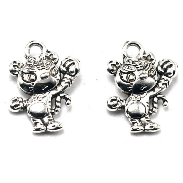 50pcs Alloy Tiger Pendants DIY Chinese Zodiac Charms Jewelry Making Accessory for Necklace Bracelet, Adult Unisex, Size: 5.91 x 5.91 x 1.97