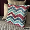 thumbnail image 6 of The HomeCentric Decorative Throw Pillow covers Blue 16"x16" (40x40 cm) Velvet Printed, Chevron, Bead Embroidery Outdoor furniture Cushion cover, Chevron Modern Style - Chevron Groove, 6 of 10