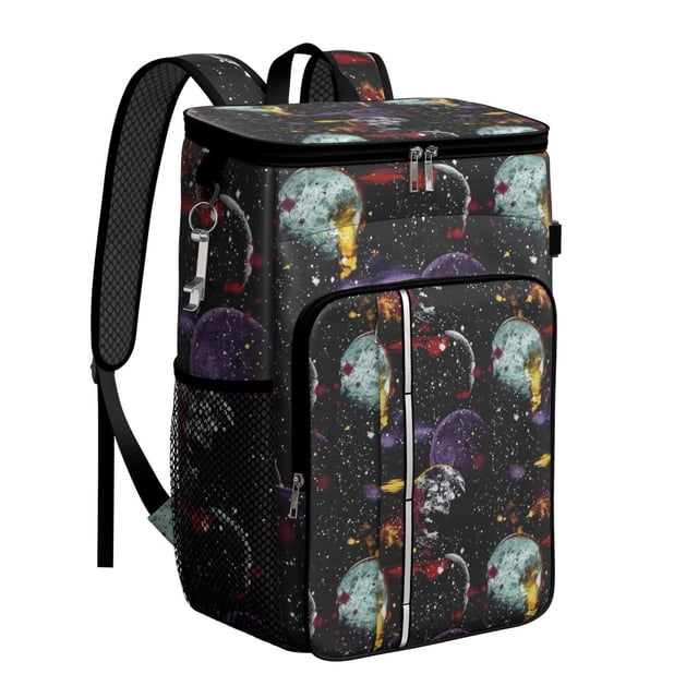 Starry Night Sky Cooler Backpack, Space and Cosmos Design with High-Performance Insulation, Leakproof for Outdoor Use