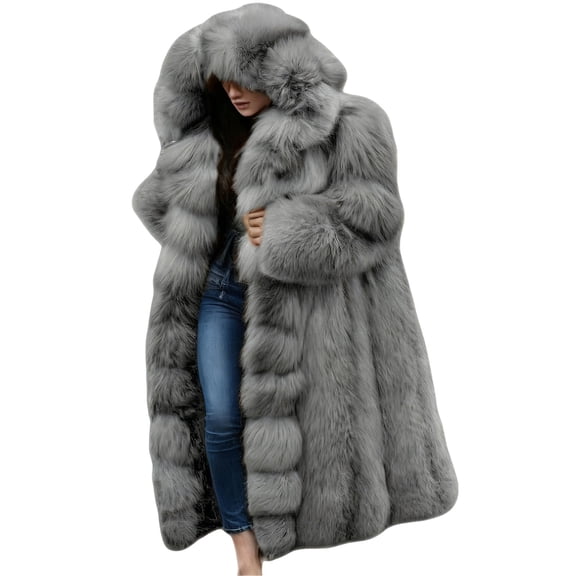 Women's Winter Warm Leather Jacket - Elegant Slim Fit Coat with Loose Neck Collar, Furry Outerwear Suitable for Fall/Winter, Machine Washable Cold Weather Jacket