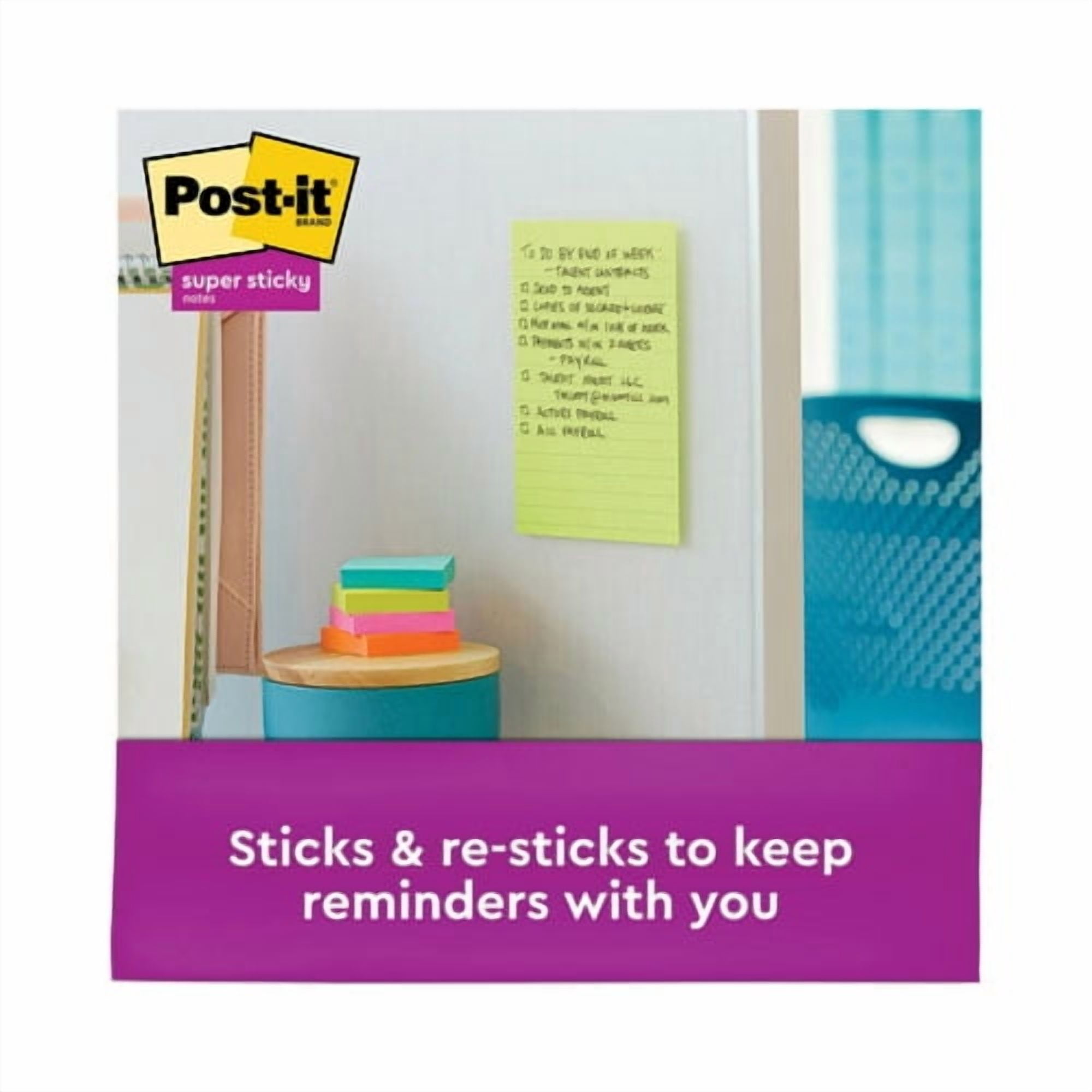 Pads in Energy Boost Collection Colors, Note Ruled, 5" x 8", 45 Sheets/Pad, 4 Pads/Pack | Bundle of 2 Packs