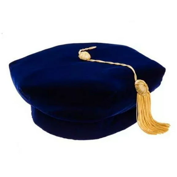 Fgnfyis 2025 Graduate Doctor Velvet Tutor Hat Commencement Cap Blue One Size
