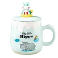 thumbnail image 1 of Taza de cerámica de 350ml, cuchara con forma de corazón para niña, taza con tapa, taza de café creativa para desayuno en el hogar de gran capacidad con dibujos animados, 1 of 5