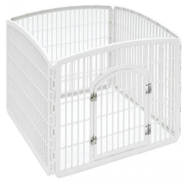 white dog pen