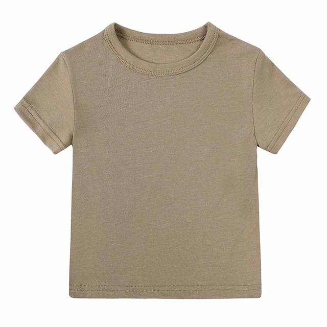 vdgthytj T-Shirts d'Été pour Tout-Petits, Col Rond, Manches Courtes, Coton, Décontracté, Basique pour Garçon Fille