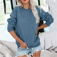 thumbnail image 5 of GEWSEY Womens Casual Crewneck Sweatshirts Long Sleeve Cute Tunic Tops Loose Fitting Pullovers (Light Blue, XL), 5 of 9