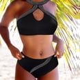 thumbnail image 5 of Gibobby Trajes de Baño Mujer Conjunto de bikini con estampado de mujer sexy Push Up Sujetador con relleno Traje de baño Traje de baño(Negro,G), 5 of 5