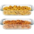 thumbnail image 1 of Mini-1 Quart Glass Baking Dish for Oven, 2 Pcs Single Serving Glass Pan for Cooking Oblong Casserole Dish Rectangular Baking Pan Glass Bakeware, 1 of 8