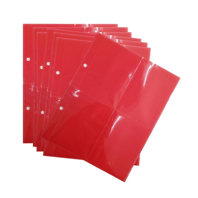 lionlar 50 Pcs Protège-Cartes de Jeu Pochettes Protectrices Cartes Professionnelles Pochette Page Page Protecteur Rouge