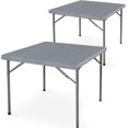 thumbnail image 1 of shiyou-2 Packs Vinyl Card Tablecloth with Flannel Backing 36x36 inch - Waterproof Plastic Table Cover for Square Folding Table Cloth with Elastic Edges, Light Gray, 1 of 4