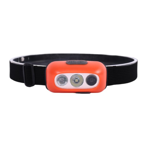 Linternas frontales LED, linterna frontal brillante, linternas frontales LED portátiles recargables para exteriores, camping y emergencias. Naranja