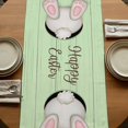 thumbnail image 5 of Table Runners 70 Inches Long Dress Scarves, Easter Bunny Farmhouse Coffee/Dining/Kitchen Table Decor, Holiday Table Runner, Colorful Eggs Cute Rabbit Green Country Wooden 13x70 Inch, 5 of 9